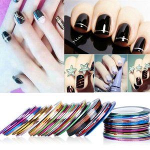 10 Foil Nail Tape Art Rolls  (various colors )